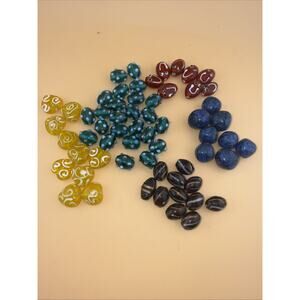 Vintage Large Czech Glass&resin Beads 1/2”&3/4” Multi Color Glass Style Lampwork